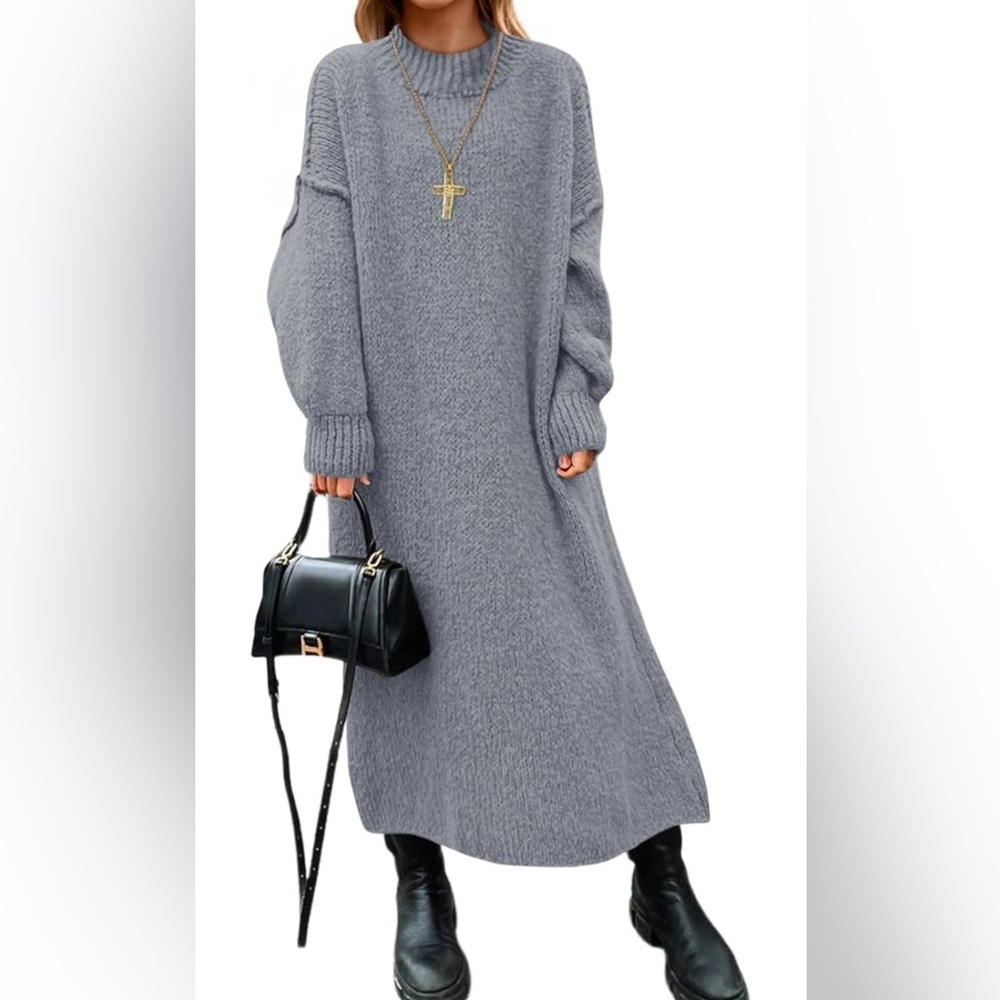 🆕Oversized Sweater Mock Neck Dress